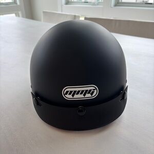 MMG Half Open Face Helmet Motorcycle Cruiser Classic DOT, Black, Size XL